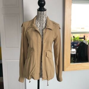 Aritzia 100% Silk Crepe Trench Utility Jacket Coat. XS
